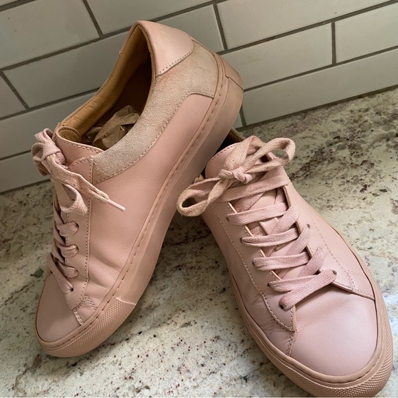 $295 Koio Capri Fiore Pink Leather Italian Lace Up Low Top Sneakers 38 Fiore - Picture 7 of 15